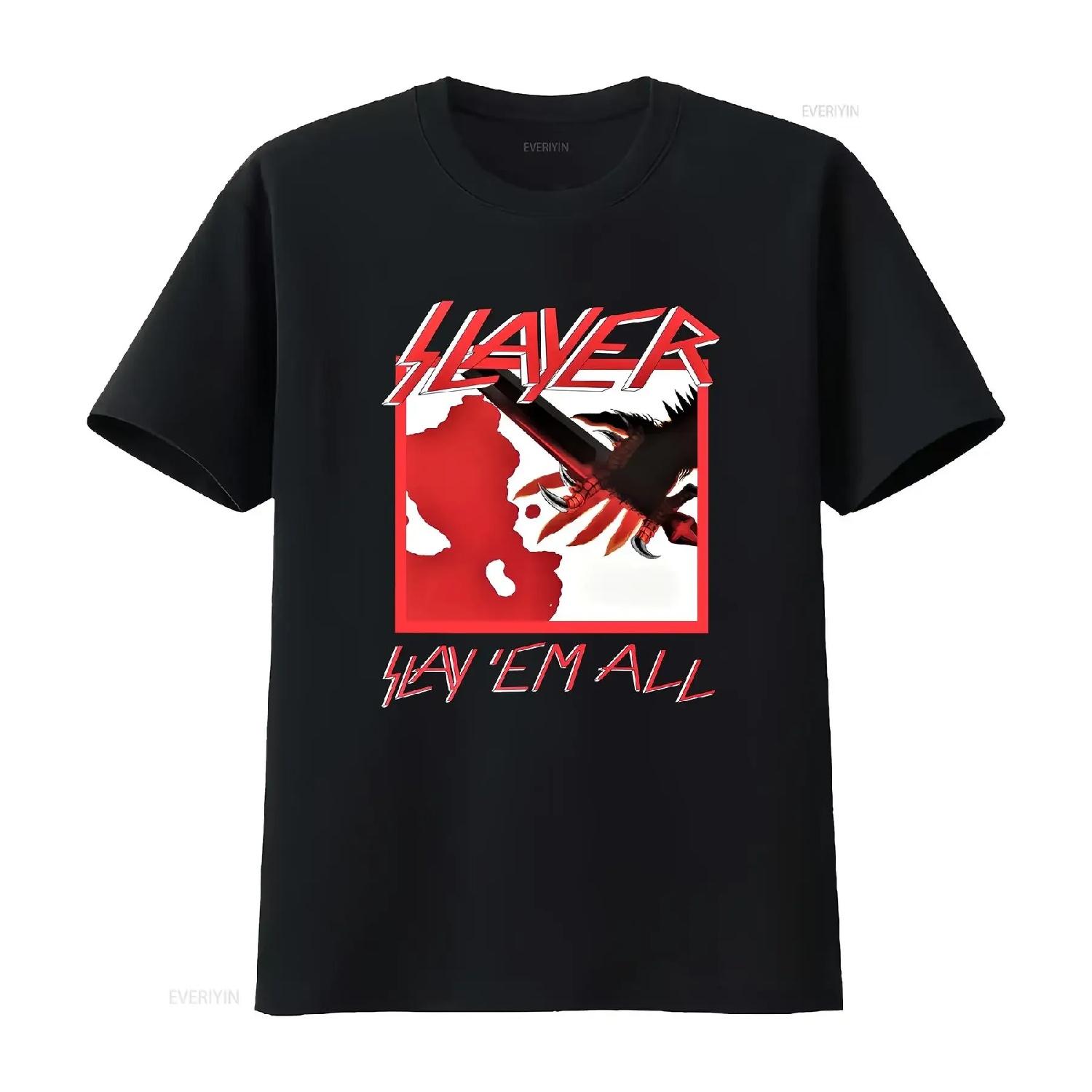 

New Slayer Band All T Shirt Black vintage Washed Unisex designer clothes Top For Everyday Wear Slightly Stretched Soft S чёрный
