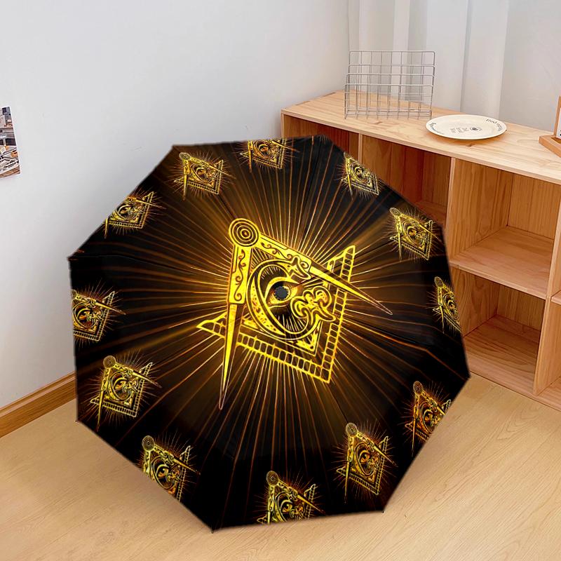 1PC Freemasonry Umbrella Portable Folding Umbrella Iron Frame Hole Bone Structure Outdoor Home Umbrella A7
