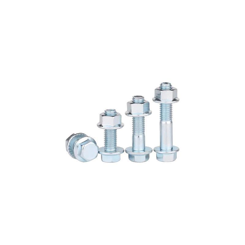 8.8 Grade Hex Flange Bolt and Nut Set with Anti-slip Washer: M5, M6, M8, M10 Assortment
