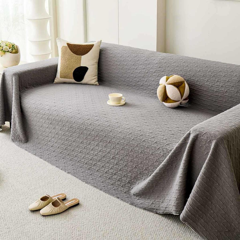 Cotton sofa cover 2025 new four-season universal non-slip sofa cloth, a whole full cover straight row sofa cover
