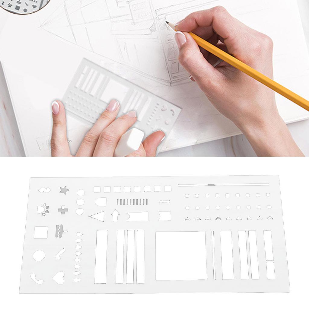 Planner Stencil Plastic Reusable   Flexible Record Template Accurate Drawing Journal Craft Supplies for Schedule Transparent