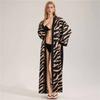 Sexy Luxury Sleepwear Robe Long Sleeve Pearl Sheer Chiffon Nightgown Pajama Loungewea for Women