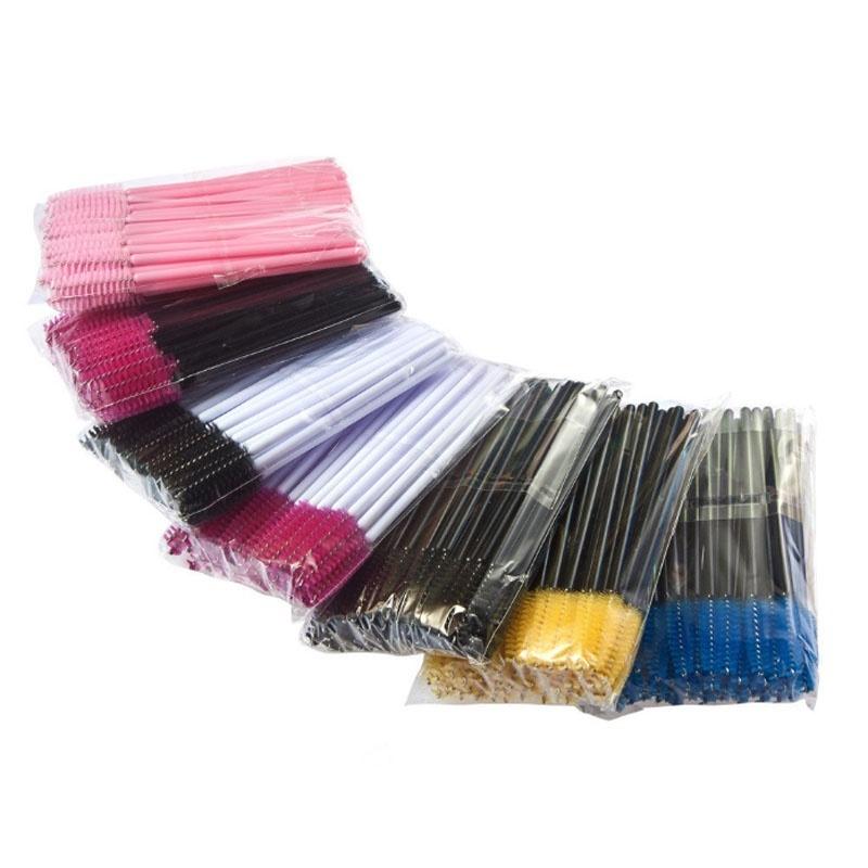50 Pcs Disposable Eyelash Brush Mascara Wands Applicator Wand Brushes Eyelash Comb Travel Makeup Too