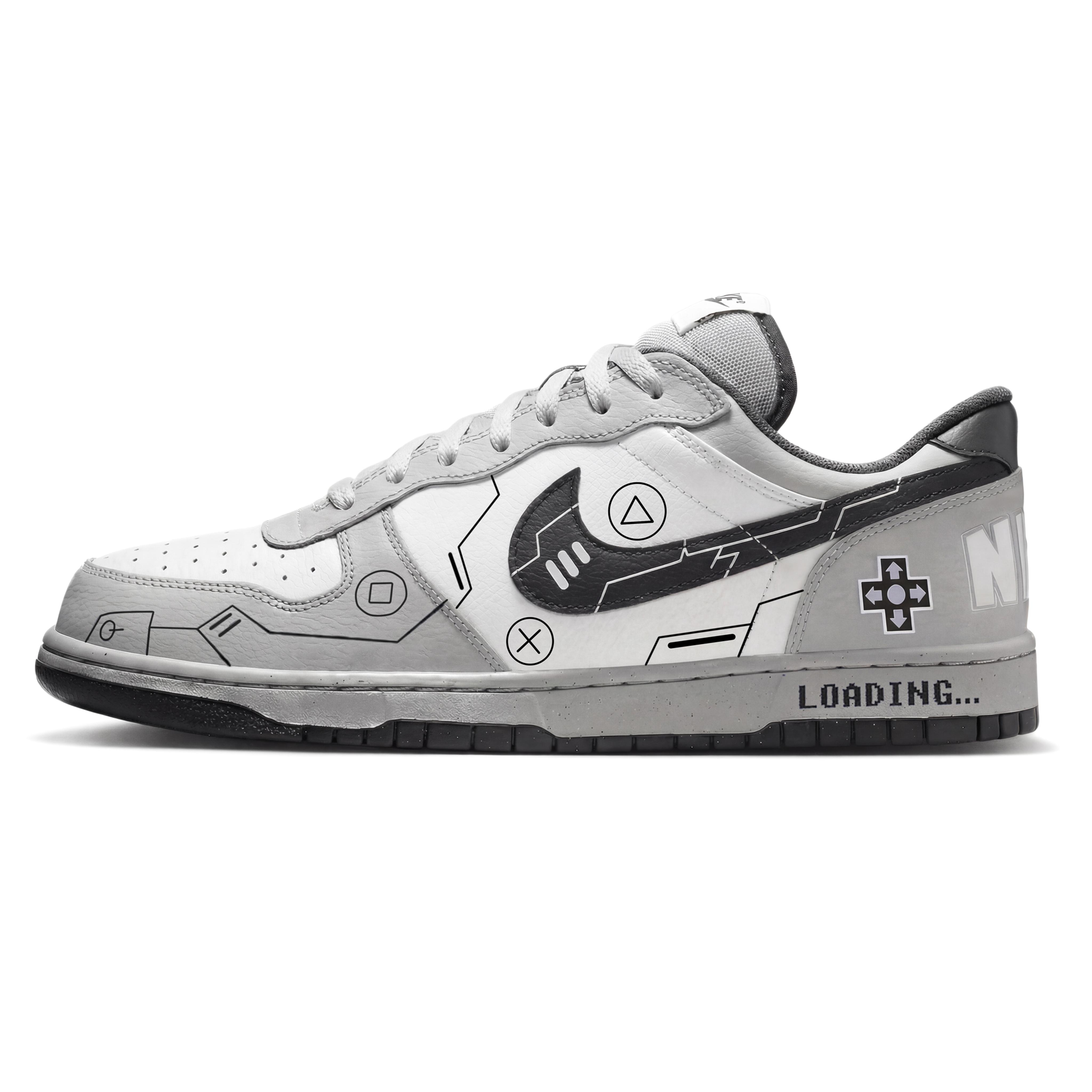 

Nike Big Gaming Collection PS5 Abrasion Resistant Slip Resistant Low top Skateboard Shoes Unisex Haze Gray 355152-017(Team2070-) 43