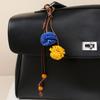 Miu Qi Retro Colorful Tassel Ball Keychain Handmade Faux Leather Accessories For Casual Bags