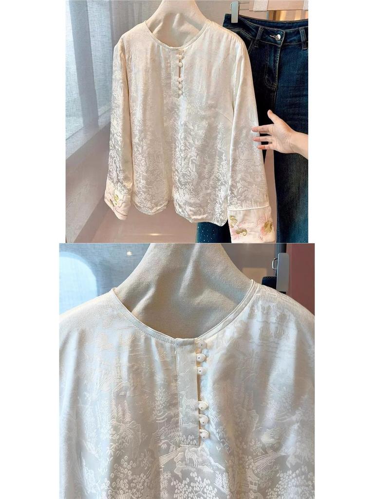 2025 New Arrival: Popular Chinese Style White Shirt, Cool & Classic Spring/Autumn Women's Bestseller.