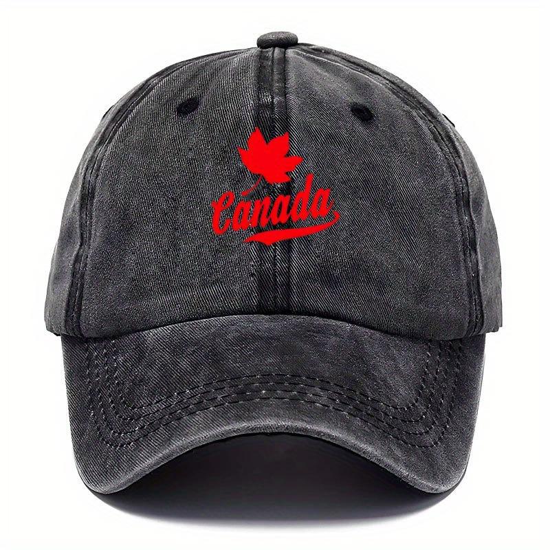 pc Unisex Washed Baseball Cap with CANADA Letter Pattern and Maple Leaf Design Adjustable Buckle Strap Mixed Colors Fashi