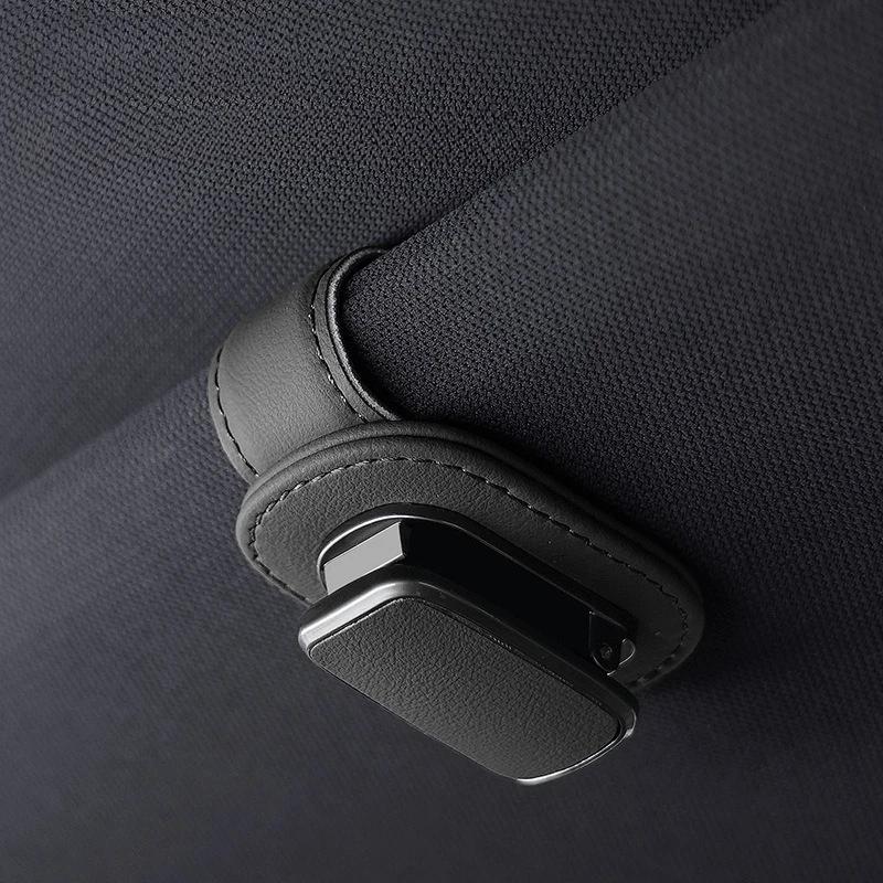 High-Quality Car Sunglasses Holder Leather Visor Clip Organizer for Sun Glasses Storage Car Accessories