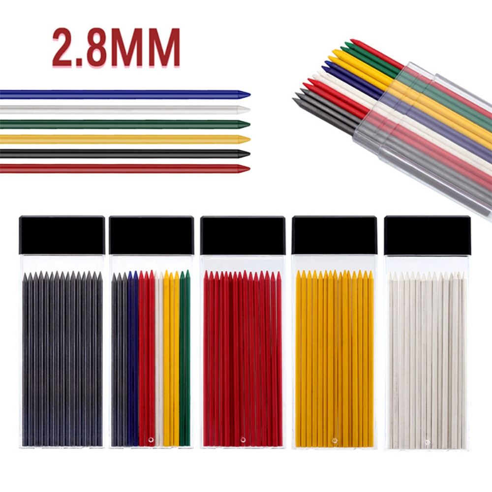 15pcs/Box Replaceable Carpenter Pencil Leads Multi-Color Automatic Pencil Core  Woodworking