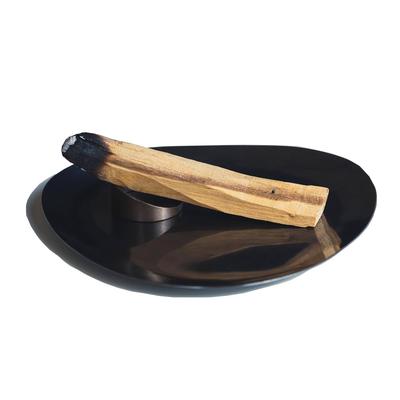 Messing Palo Santo Räucherstäbchen Räucherwerk Handgefertigt #Divina Teller, Brenner, Halter, Metallarbeiten, (Schwarz gefärbt)