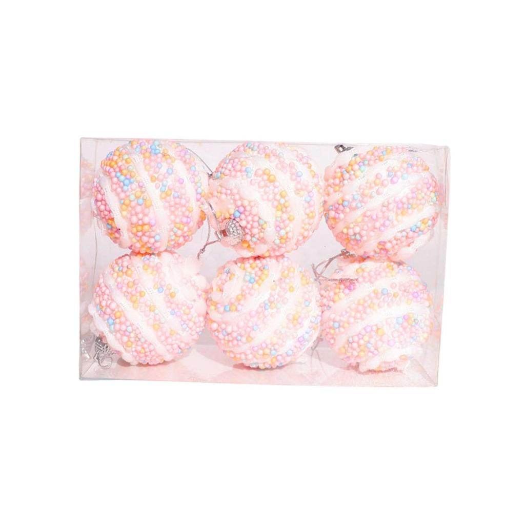 6Pcs Christmas Balls Ornaments Set Portable Christmas Tree Decorations Charm Pendants for Yard Celebration Mall New Year Decor