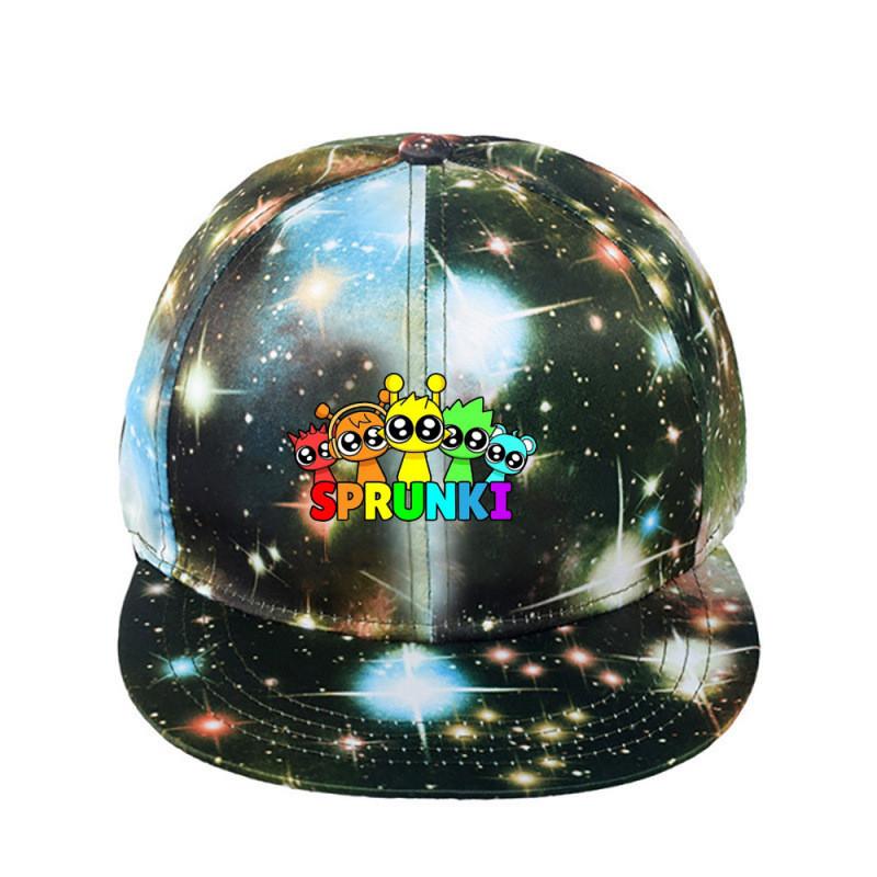 Sprunki Printed Fashion Baseball Cap Adjustable Starry Sky Design Wide Brim Hat
