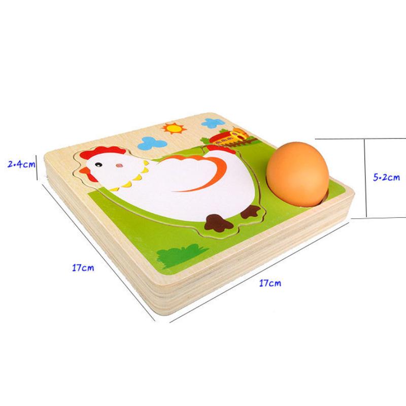

Wooden Cartoon Image of Hen Educational Teaching Supplies, Lay Eggs Jigsaw 3D Puzzle Easter Gifts, School Decorative Ornaments