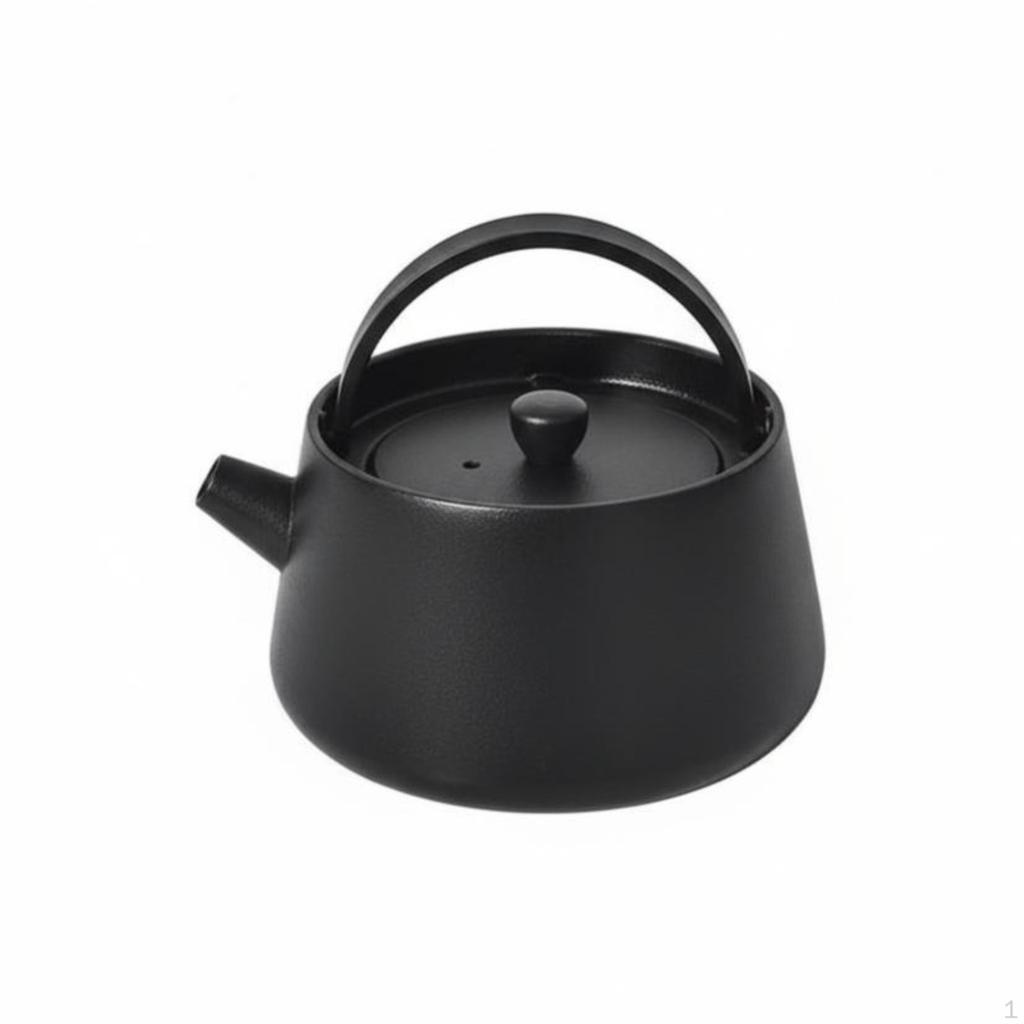 Camping Gear, Portable Kettle, FoodGrade Aluminum, Outdoor Hiking 900ml A Black