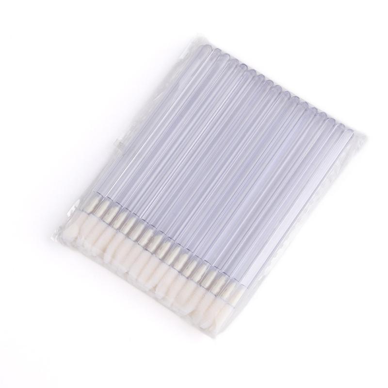 50 Pcs Disposable Lip Gloss Stick Applicator Lipstick Wands Set Cosmetic Tools Lip Brush Makeup Tools Hollow Lip Wands Nylon