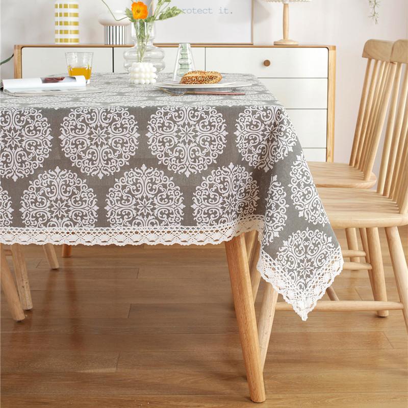 Polyester Cotton Map English Newspaper Lace Tablecloth Coffee Table Tablecloth Table Cloth Cover Towel