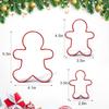 Gingerbread Man Cookie Mould Set of 3 Stainless Steel Silver Red Coated Christmas Baking Tools