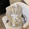Women's Knitted Vest V-neck Lace Bow Korean Style Spring and Autumn Sweater Vest