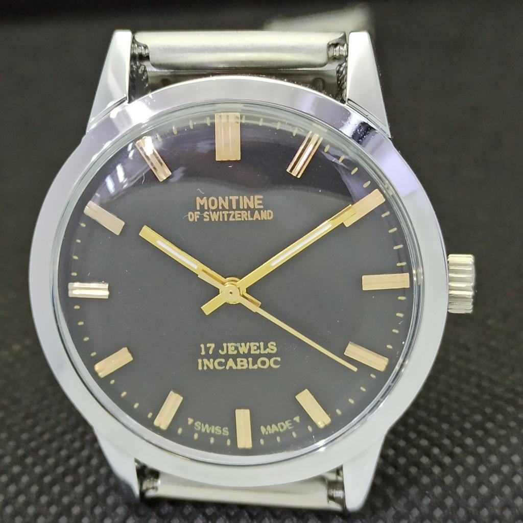 VINTAGE MONTINE OF SWITZERLAND 17KŐ INCABLOC KÉZI TEKERÉSŰ FÉRFI KARÓRA a285410-4