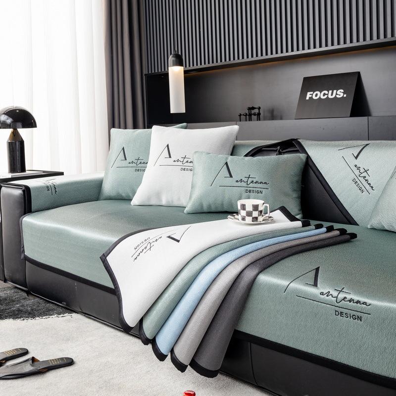 New Ice Silk Sofa Cushion Summer Mat Non-Slip Seat Cushion Summer Living Room Leather Sofa Cover Cover Cloth Towel