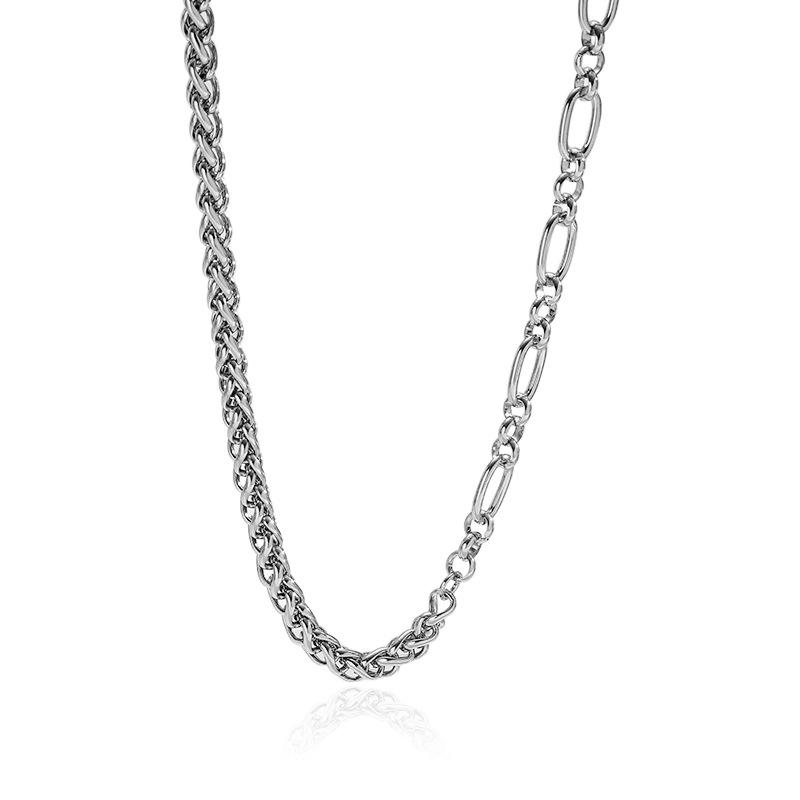 European and American hip hop 101 stainless steel necklace simple niche versatile jewelry accessories men's and women's spot