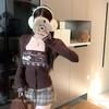 Retro Fair Isle Jacquard Knit Vest & Cardigan Set - Slim Fit, Long Sleeve for Autumn/Winter