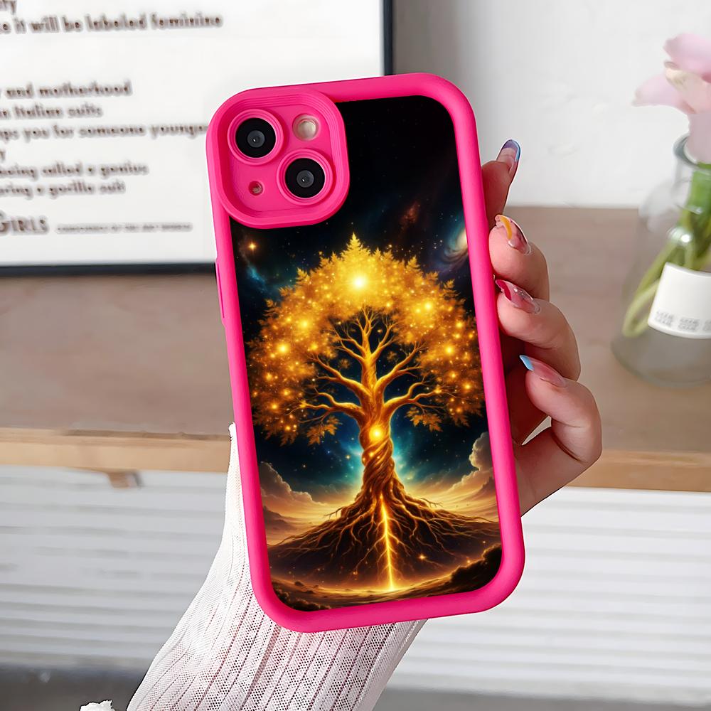 World Life Tree Mobile Phone Case for iPhone 17 16 15 14 13 12 11 Air Pro Max Plus Thicken TPU Colorful Cover Cover Cellphones