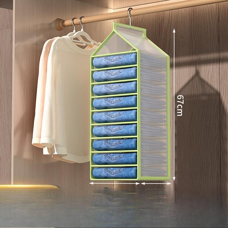Pants, clothes storage hanging bags wardrobe layered hanging clothes separation and sortingdivine toolfor homefabric storagerack