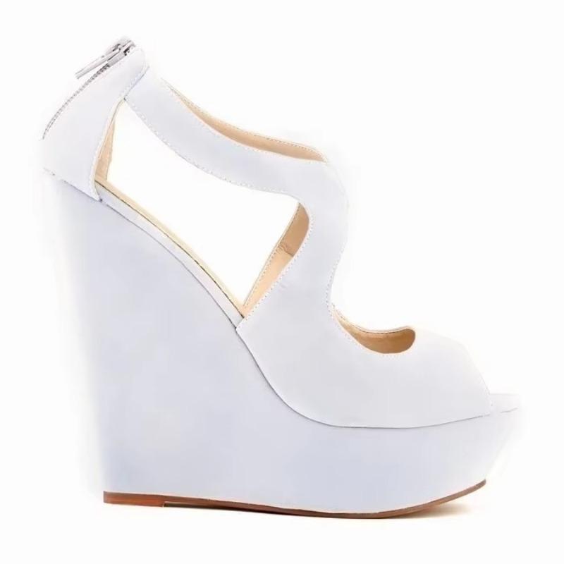 Új Női Szandálok Elegáns Női Bokapántos Platform Szandál Szexi Nyitott Orrú Bársony Magassarkú Ékek Esküvői Cipők Plus Size