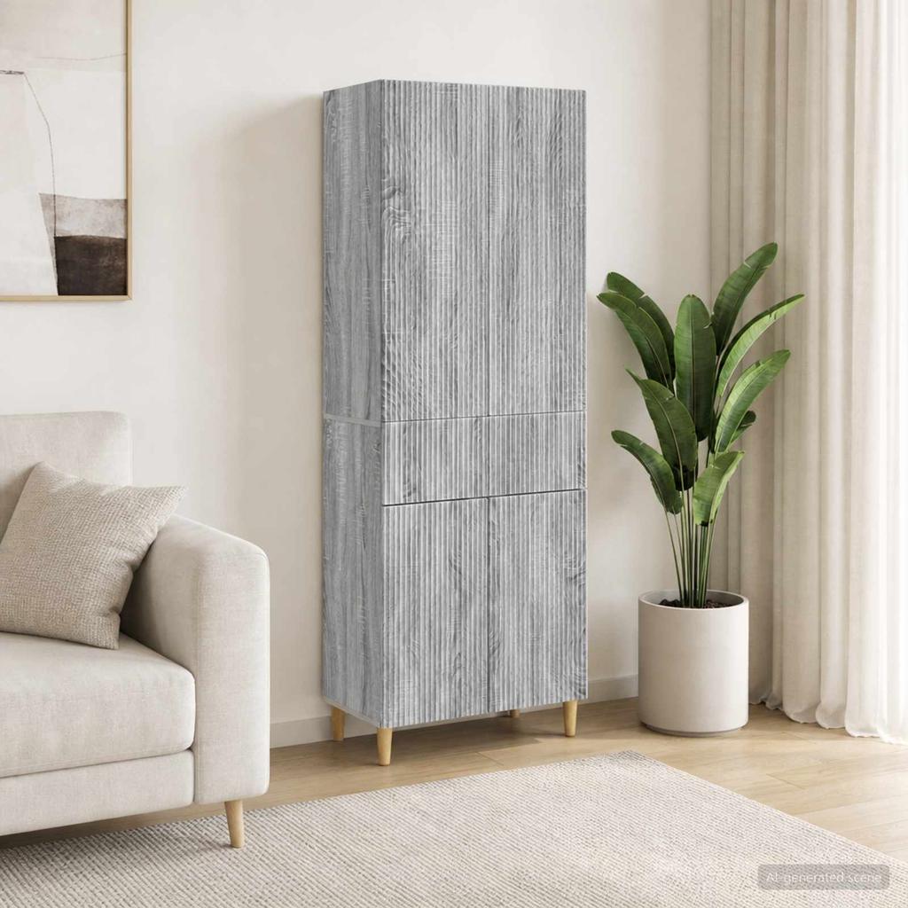 Cabinet Set 2 pcs Sonoma Grey Wood Material