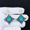 Natural Turquoise Gemstone Antique Earrings 925 Sterling Silver Earring, Boho Silver Jewelry Dangle Earrings, Gifts For Birthday Gifts For Her