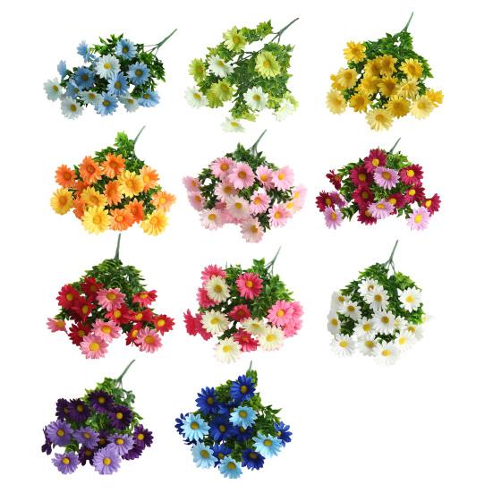 Artificial Flower with Green Leaves Realistic UV Resistant Fake Silk Flower Bouquet Indoor Outdoor Garden Patio Balcony Home Decoration