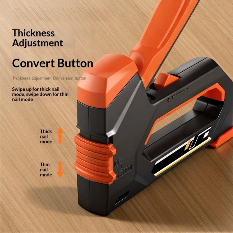 Manual Nail Guns Stapler Tool with 6 in 1 Compatibility for Staple Brads and Door Nails Ergonomic Handle Quick Loading System Steel Construction