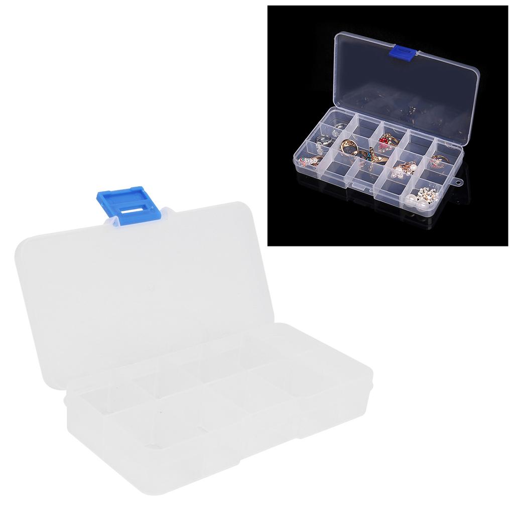 Transparent Jewelry Box Plastic Storage Container for Beads Crafts 10 Grid