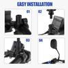 2pcs 7/8"22mm Rearview Mirror Adapter 10mm Thread Mirror Thread Holder Clamp  For Motorcycle