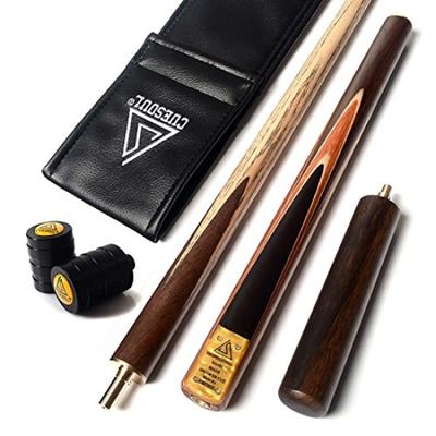 CUESOUL Handgefertigter Gelenk-Snooker Queue mit Gelenk und Ledertasche 57" 3/4 Verlängerung, Schoner, (Kunstleder) (D305)