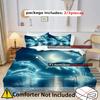 Dreamy Dolphins Pattern 3D Printed Duvet Cover Soft Comfortable Bedding Set Magical Marine Animals Quilt Cover Set Pillowcases