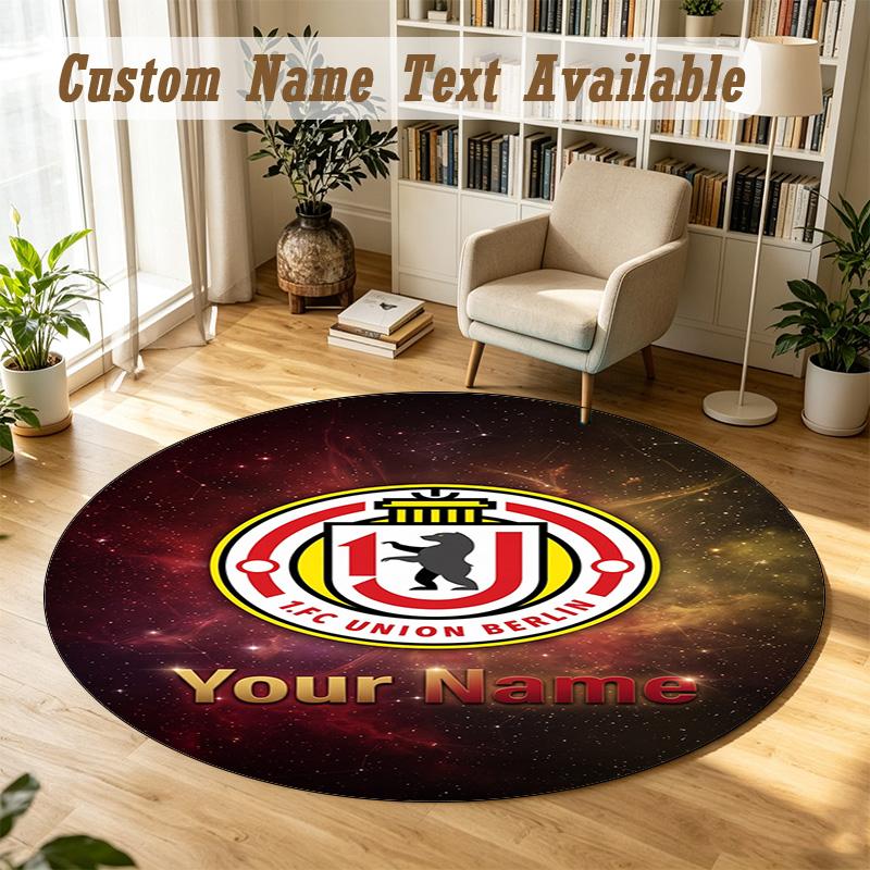 Round Rug Custom NameUnion Berlin FC Pattern Non Slip Carpet Home Floor Decor