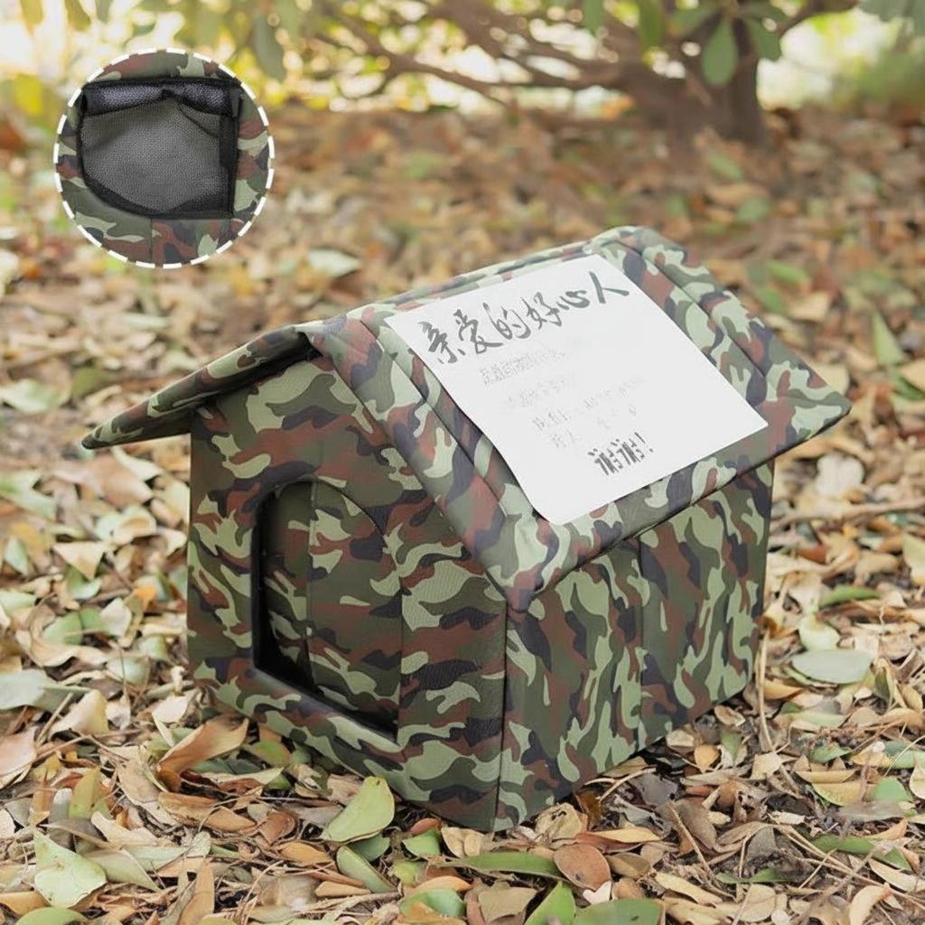 Outdoor Cat Shelter, Insulated Waterproof House, Warm Bed for Stray Felines and Small Dogs