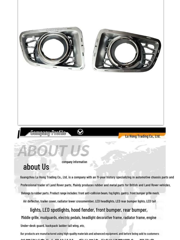 Compatible with 2010 Land Rover Range Rover Autobiography Ultimate Chrome Fog Light Trim LR023703 LR023704
