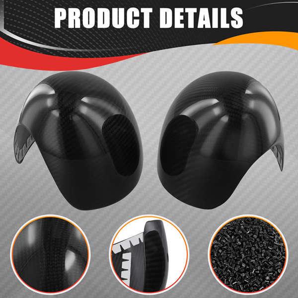 Pair of Real Carbon Fiber Rearview Mirror Covers - Carbon Fiber Pattern, Compatible with Mini None