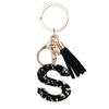 Lightweight Keychain Pendant, Sequins Star Letter A-Z Charm with Tassel, Gift Alphabet Initial Metal Keyring for Handbag Backpack Bag