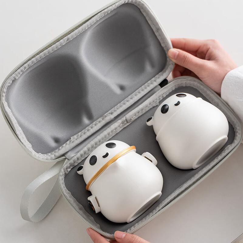 OIMG Panda Ceramic Outdoor Kung Fu Tea Set
