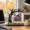 Halloween Wooden Table Decor, 3D Printed Skull Pumpkin Alphabet Letter Decoration, Creative Cartoon Wood Ornament for Party Home