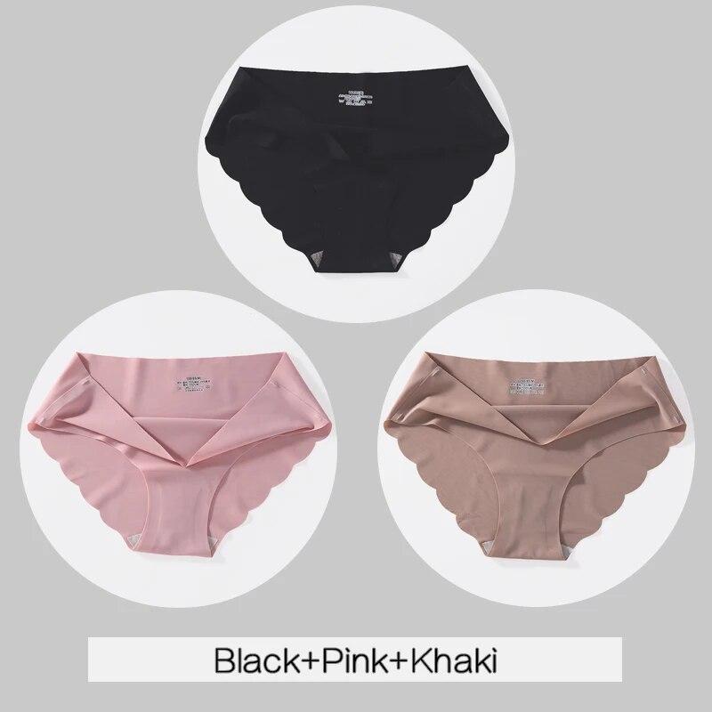 3Pcs/set Women Seamless Panties M-XL Low Waist Briefs Ladies Soft Underwear Sexy Wavy Edge Underpants Female Lingerie
