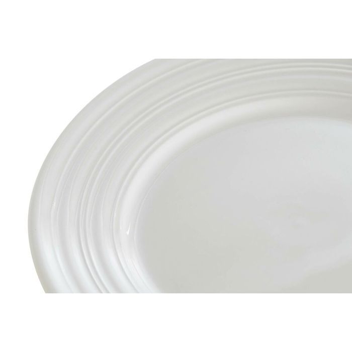 Assiette Plate - DKD Home Decor - Blanc - Porcelaine - Lot De 4 - Dimensions 19x19 Cm