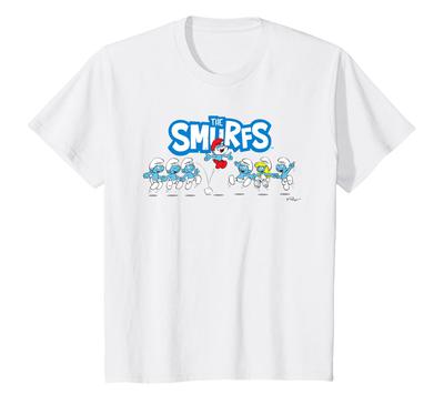Smurf Jumping Logo Daddy Smurf Kids T-Shirt