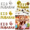 Ballons Lettres Eid Mubarak Feuille Mode 16 pouces Fournitures de Fête Aïd al-Fitr Étoile Lune Ballon Suspendu Feuille Fournitures d'Événement