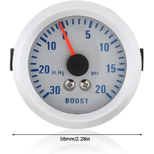 2  52mm 0~30in.Hg / 0-20PSI Auto Car Turbo Boost Gauge Meter