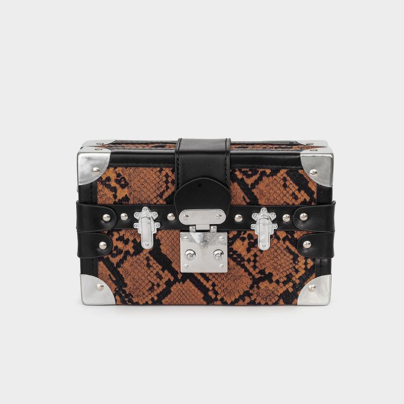 

Bags for woman snake patterned skin PU leather square box shoulder bags crossbody bags bolsos de mujer designer luxury bag